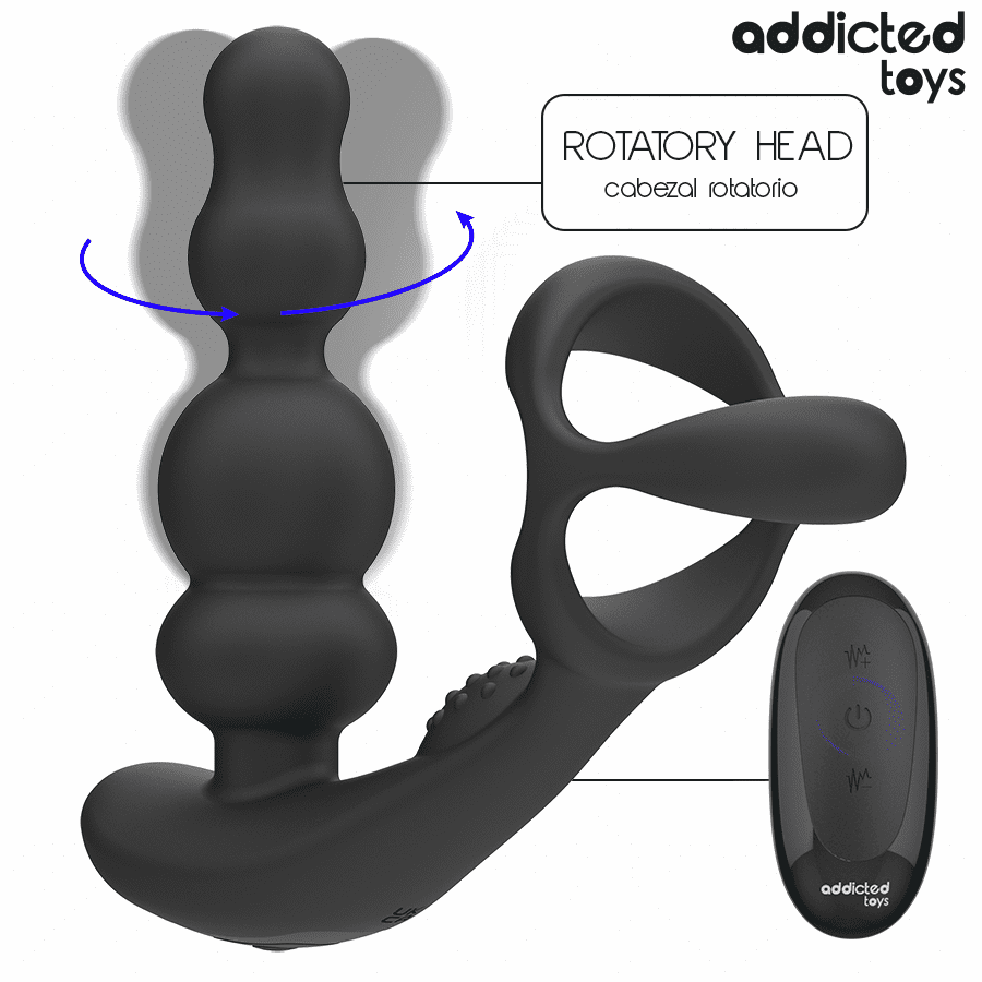 ADDICTED TOYS - MASSAGGIATORE PROSTATICO ROTANTE CON TELECOMANDO - immagine 3