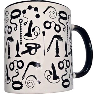 DIABLO PICANTE - TAZZA BONDAGE BIANCA CON MANICO NERO 370 ML