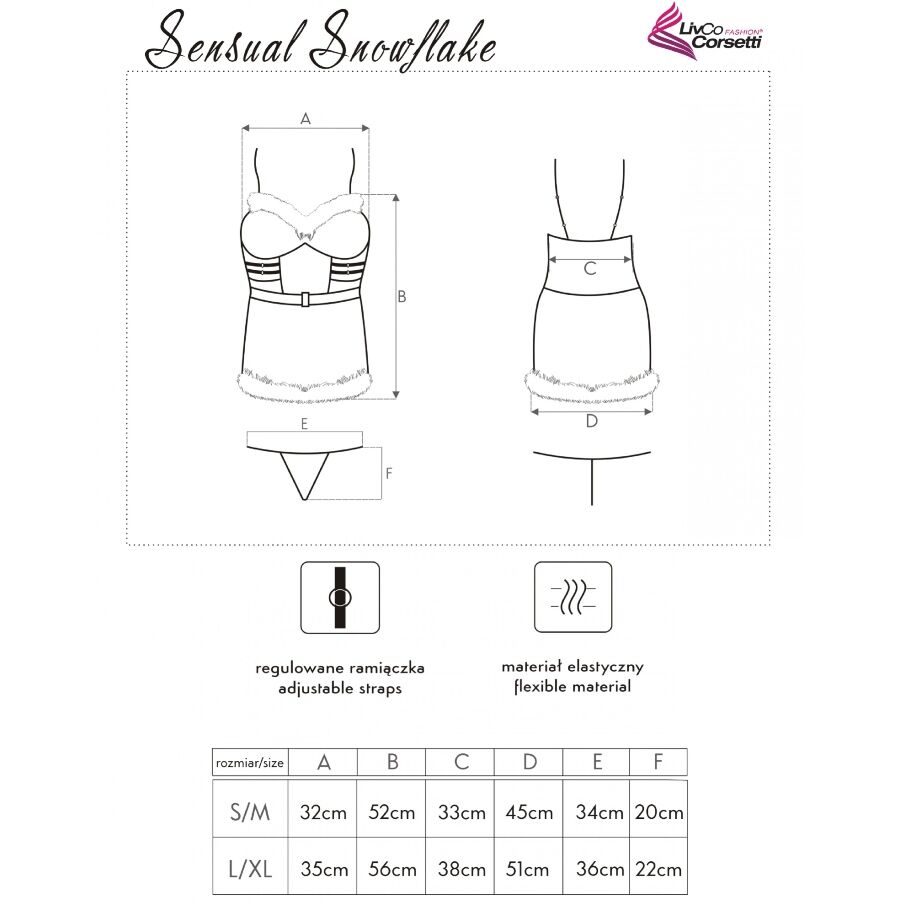 LIVCO CORSETTI FASHION - SENSUAL SNOWFLAKE LC 90603 CAMISA + TANGA + DIADEMA NAVIDEÑA S/M - immagine 5