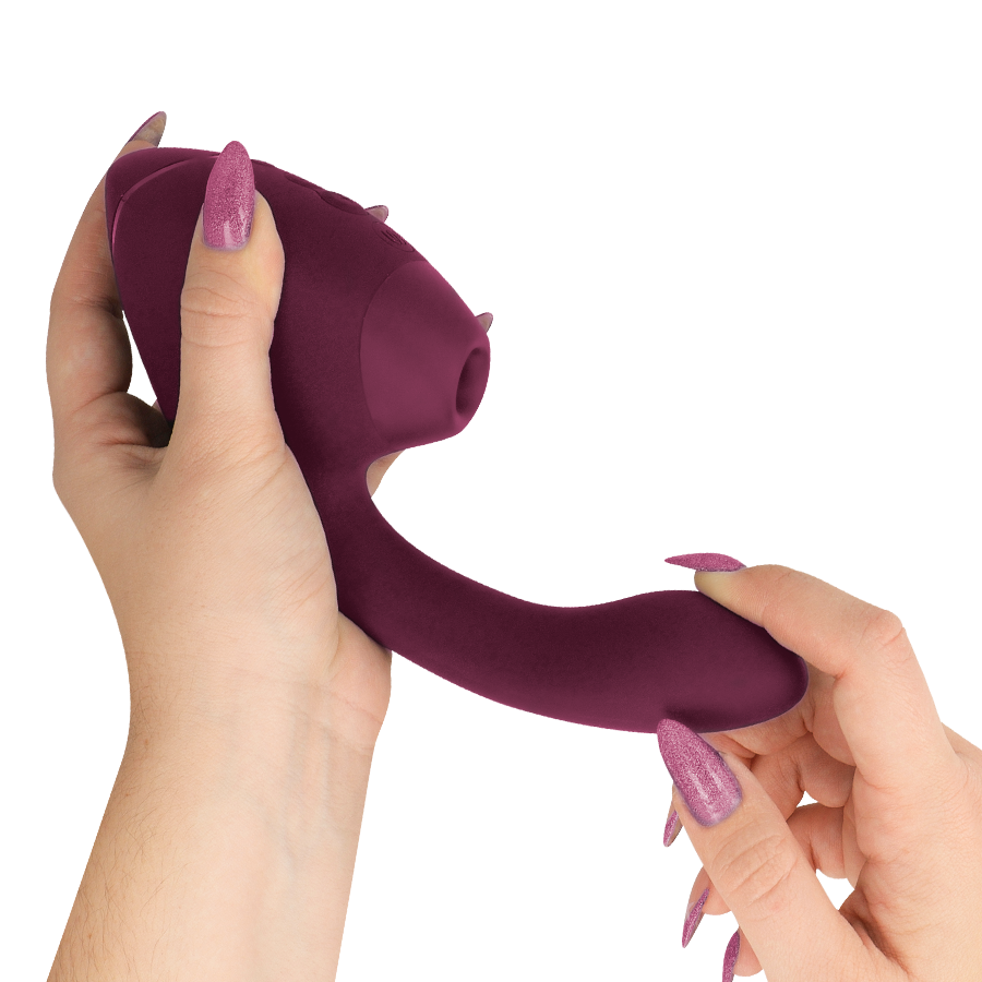 WOMANIZER - DUO NEXT STIMOLATORE DOPPIO CLITORIDEO E PUNTO G ROSA SCURO - immagine 4