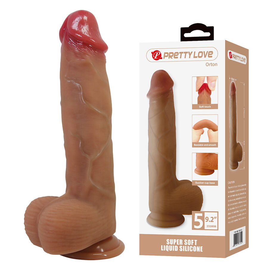 PRETTY LOVE - ORTON DILDO REALISTICO CON VENTOSA 23,5 CM -Ø- 4,9 CM