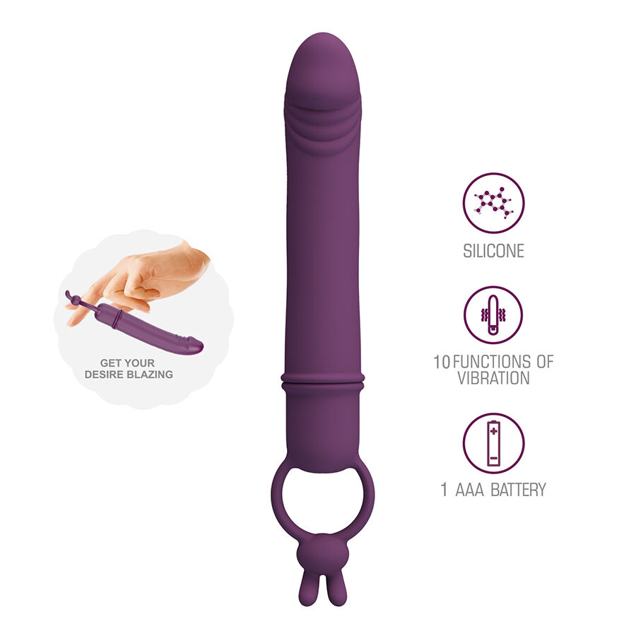 PRETTY LOVE - CORA VIBRATORE A FORMA DI PENE CON ANELLO DI RESISTENZA - immagine 2