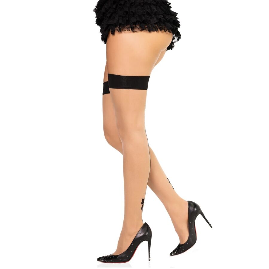 LEG AVENUE - 1963 CALZE CON RIGA POSTERIORE IN SPANDEX NERE - TAGLIA UNICA - immagine 3