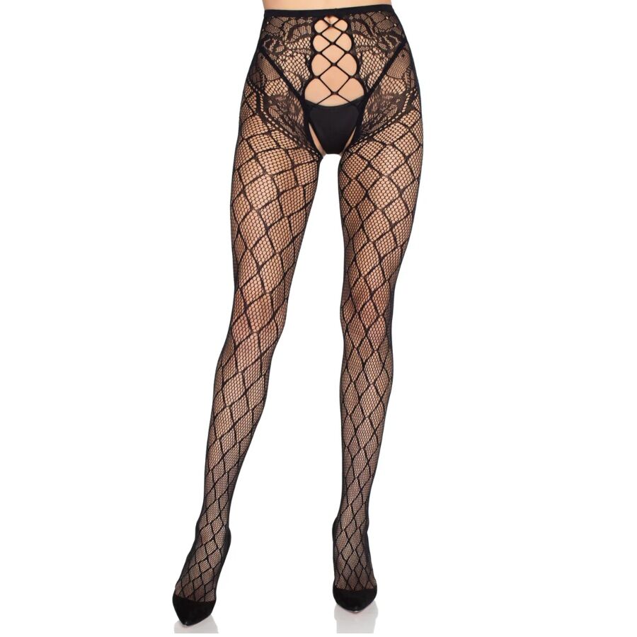 LEG AVENUE - COLLANT A RETE 1966 CON SLIP SENZA CAVALLO NERO - TAGLIA UNICA - immagine 4