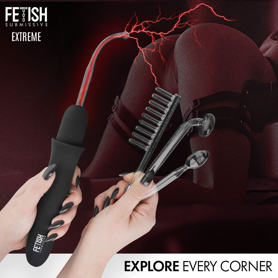 FETISH SUBMISSIVE - VIBRADOR WAND ELECTROESTIMULACIÓN ALTA FRECUENCIA - immagine 3