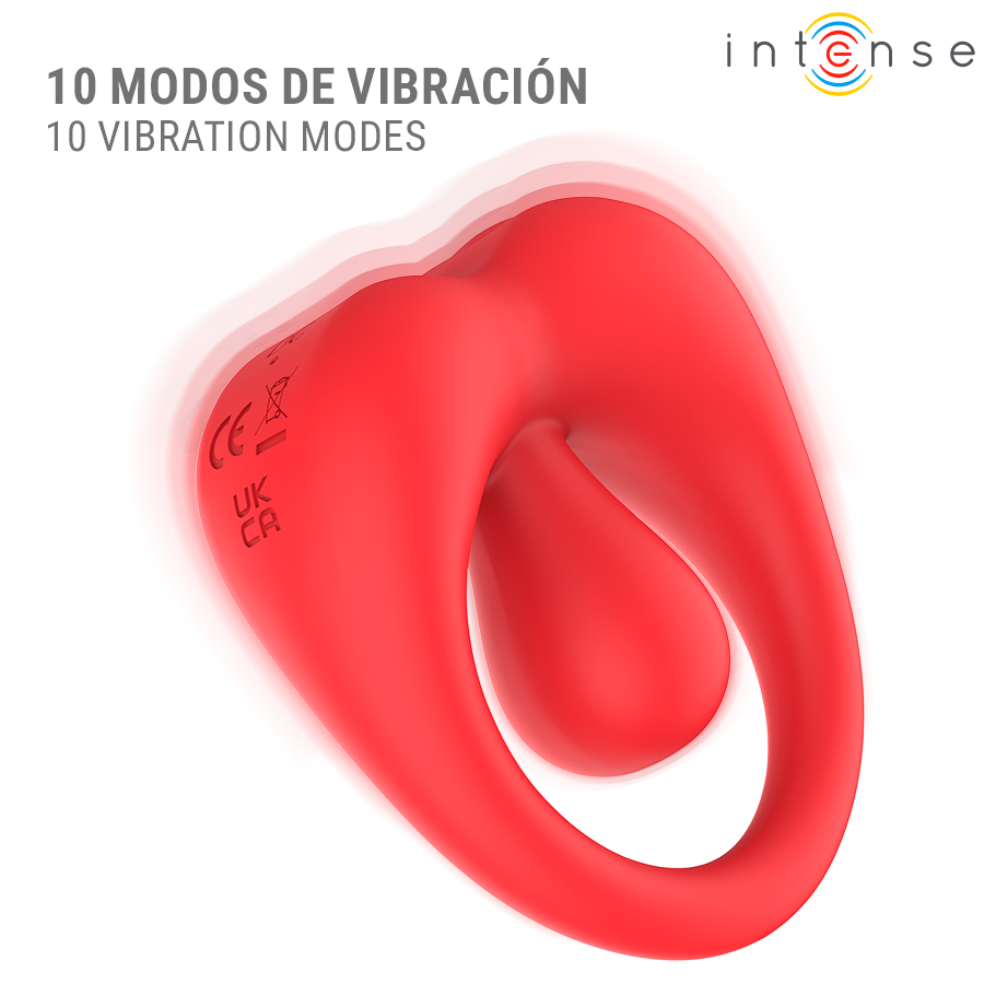 INTENSE - RUSSELL ANILLO VIBRADOR CON ESTIMULACIÓN DE CLÍTORIS ROJO - immagine 3