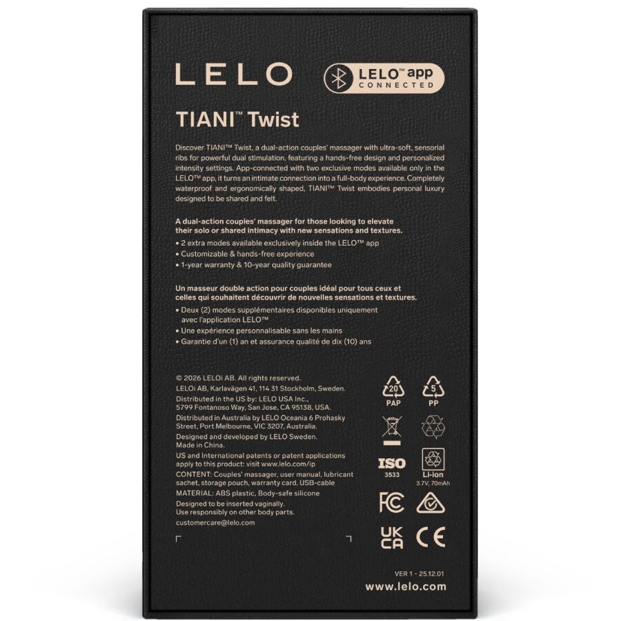 LELO - TIANI VIBRATORE PER COPPIE TWIST ROSA TENUE - immagine 4