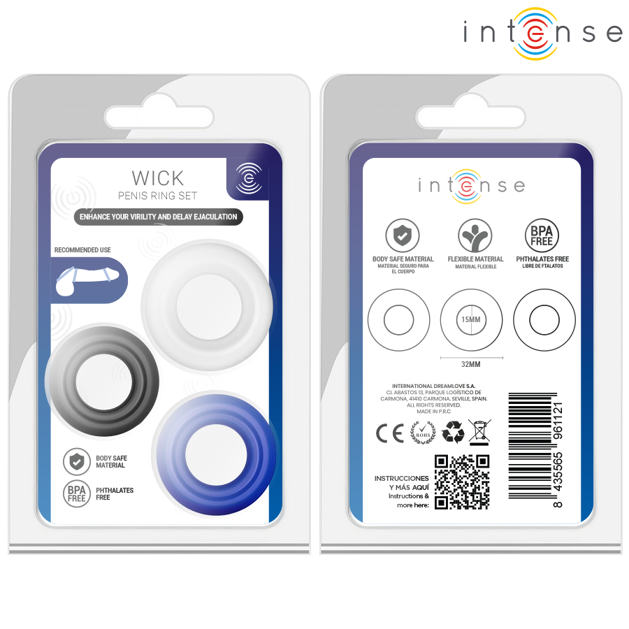 INTENSE - SET DI 3 ANELLI PER PENE WICK, VARI COLORI - immagine 5