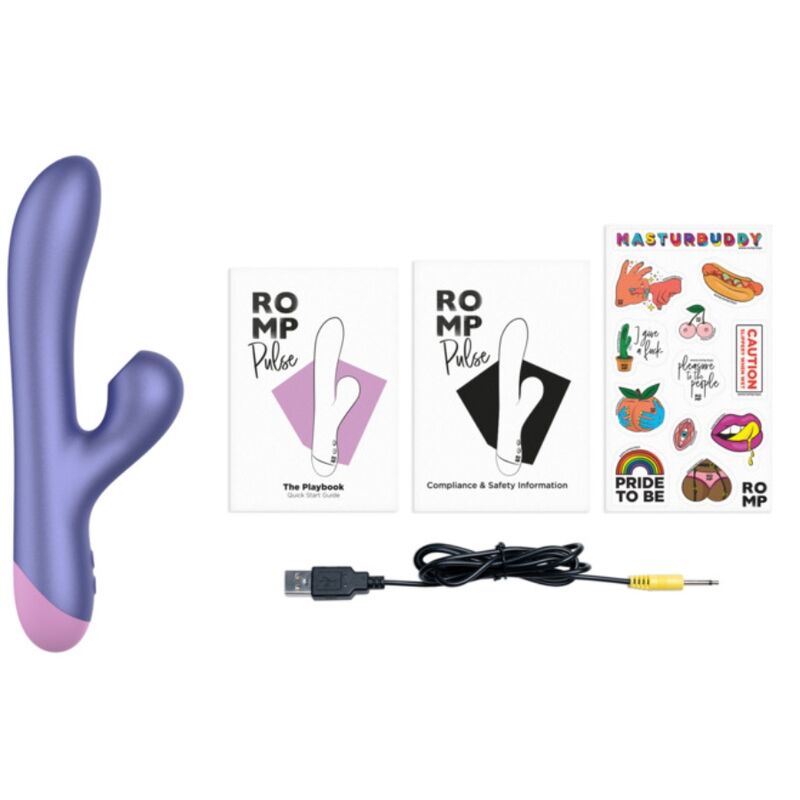 ROMP - PULSE VIBRATORE ELETTRICO BLU RABBIT PER LA SENSIBILITÀ DEL PUNTO G - immagine 5