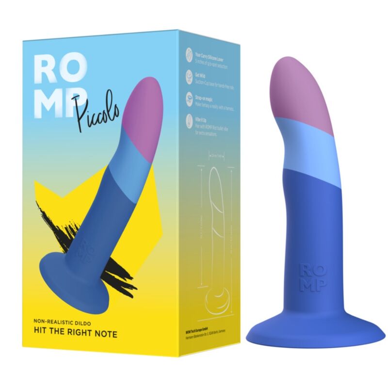 ROMP - DILDO IN SILICONE PICCOLO CON VENTOSA TRICOLORE 14 CM - immagine 4