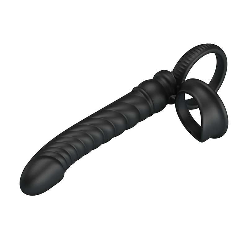 PRETTY LOVE - VIBRATORE ANALE MERRITT CON ANELLO E VIBRAZIONE NERO