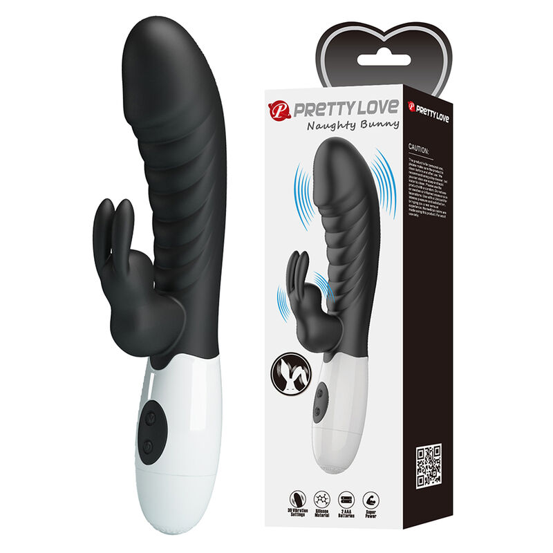 PRETTY LOVE - VIBRATORE A CONIGLIO NAUGHTY BUNNY CON 30 FUNZIONI NERO