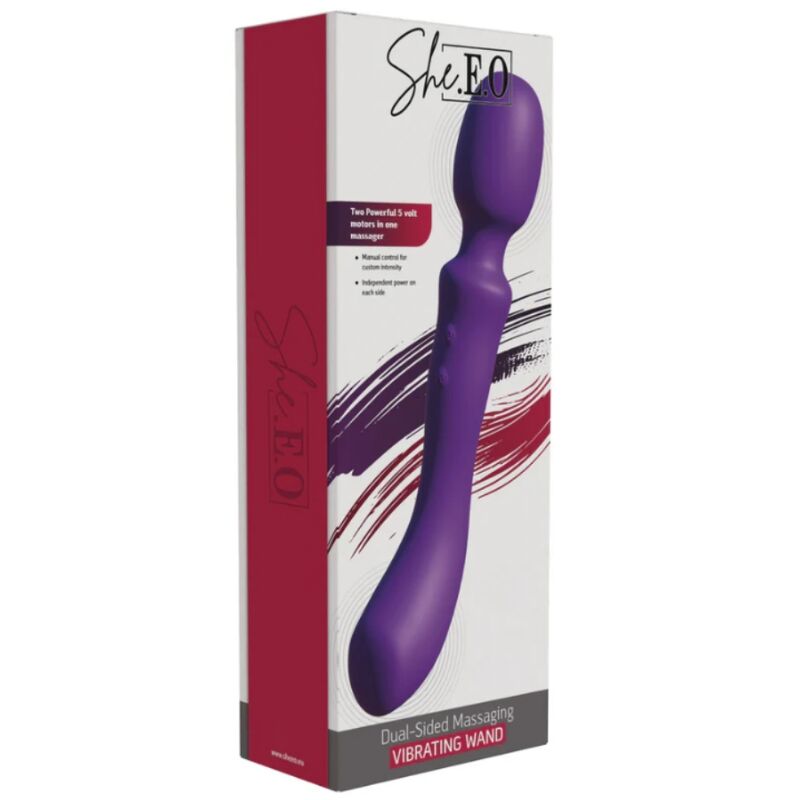 SHE.E.O - BACCHETTA MASSAGGIANTE VIBRANTE A DOPPIA ESTREMITÀ VIOLA - immagine 5