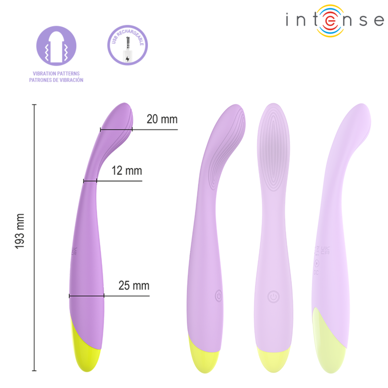 INTENSE - LUCCA STIMOLATORE DEL PUNTO G FLESSIBILE RICARICABILE TRAMITE USB - immagine 3