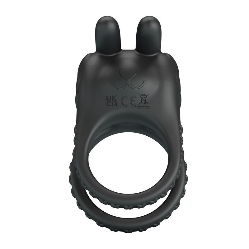 PRETTY LOVE - ANELLO VIBRANTE RICARICABILE PER PENE SINI, 10 FUNZIONI, NERO - immagine 2