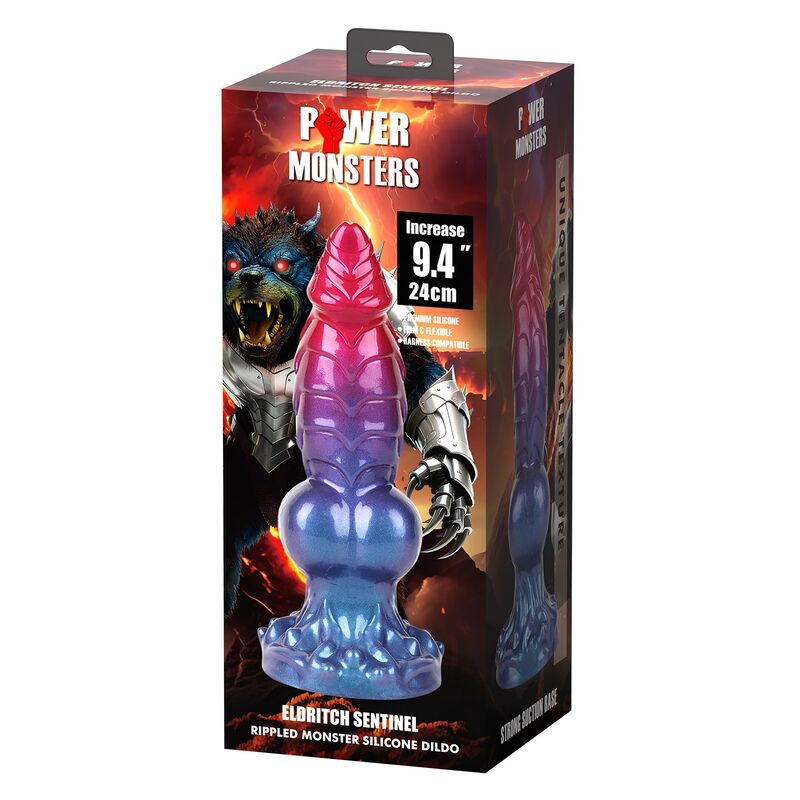 POWER MONSTERS - ELDRITCH SENTINEL DILDO IN SILICONE BICOLORE FANTASY 24 CM Ø 5 CM - immagine 2