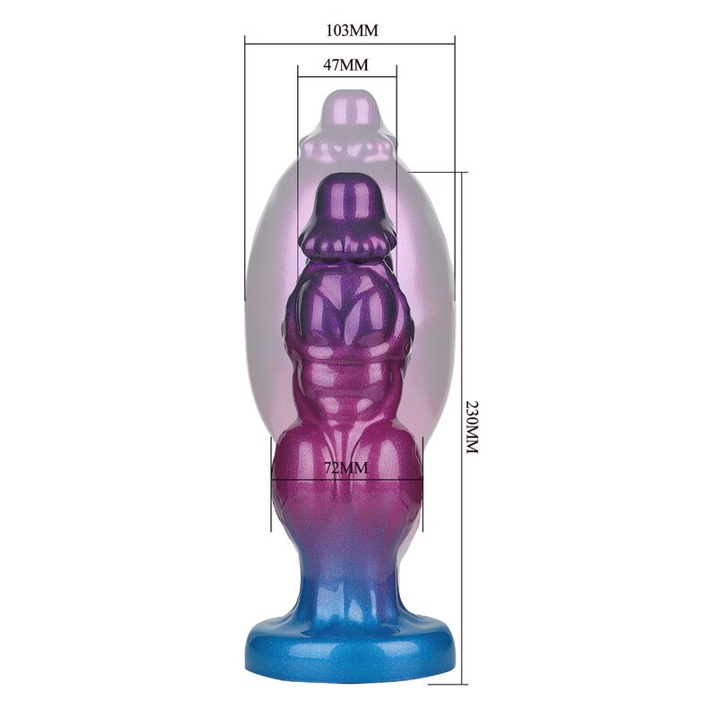 POWER MONSTERS - RIFT TITAN BICOLORE DILDO GONFIABILE IN SILICONE FANTASY 24 CM Ø 5 CM - immagine 5