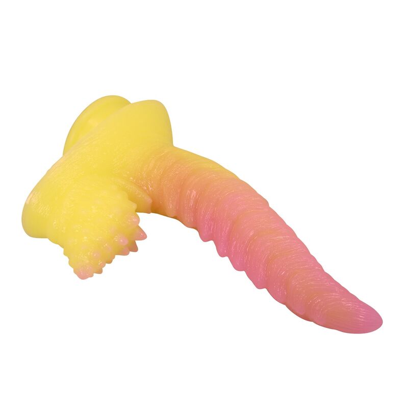 POWER MONSTERS - DILDO FANTASY MOSTRO ONDULATO CON VENTOSA 22,5 CM Ø 5,5 CM ROSA E GIALLO - immagine 5