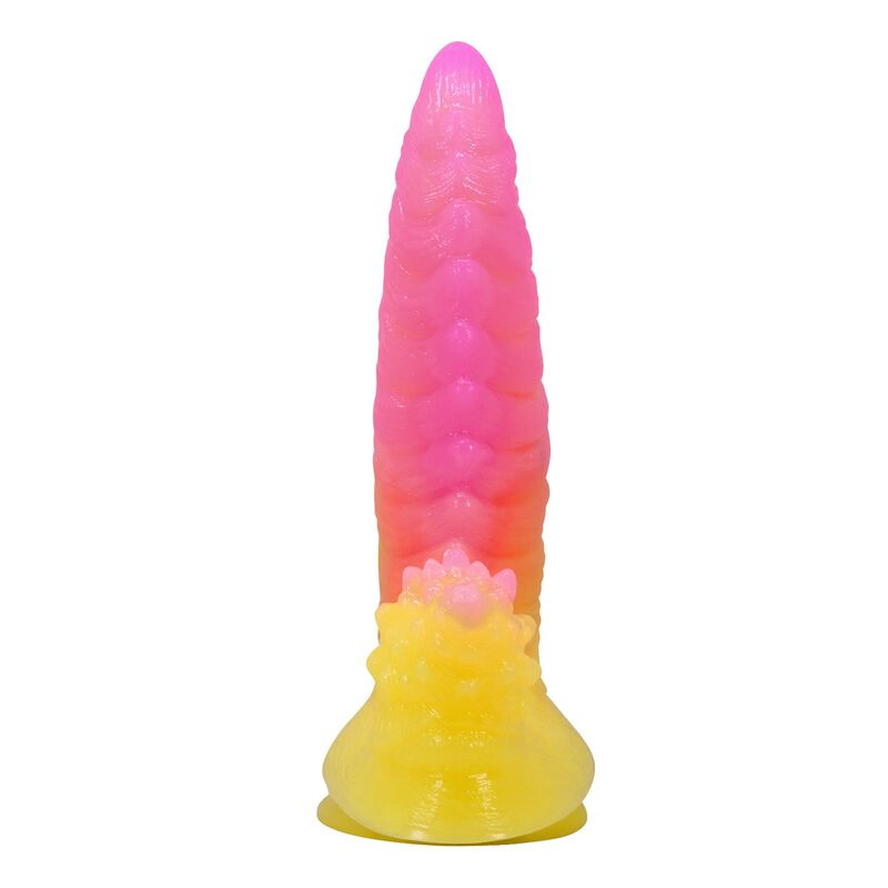 POWER MONSTERS - DILDO FANTASY MOSTRO ONDULATO CON VENTOSA 22,5 CM Ø 5,5 CM ROSA E GIALLO - immagine 3