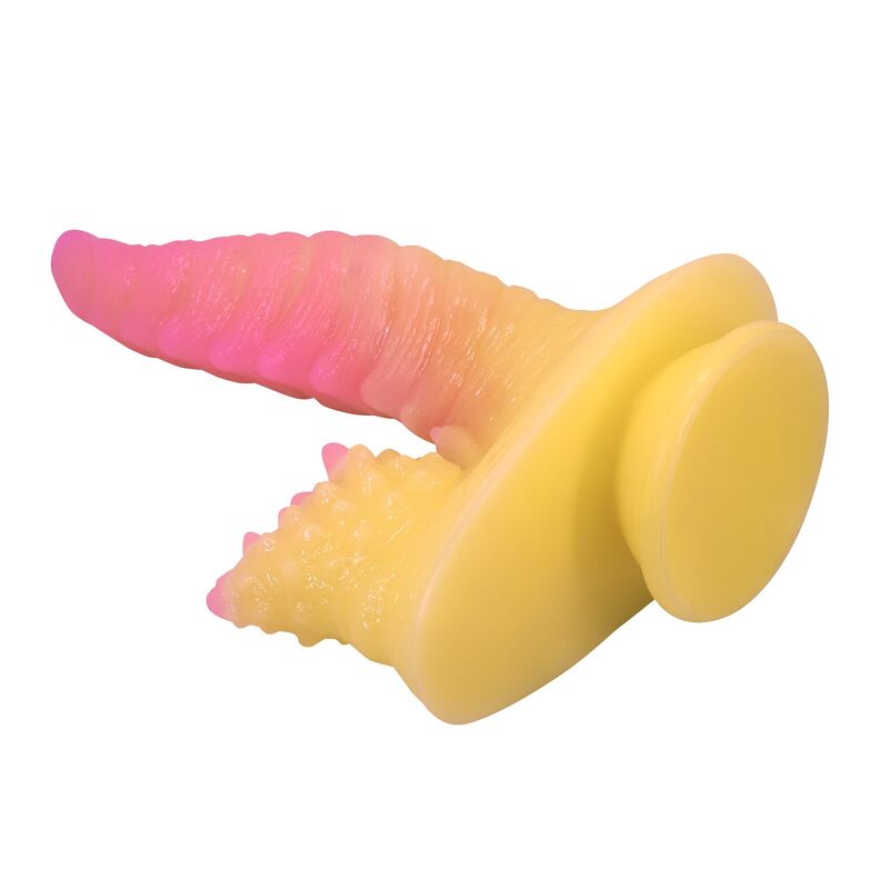 POWER MONSTERS - DILDO FANTASY MOSTRO ONDULATO CON VENTOSA 22,5 CM Ø 5,5 CM ROSA E GIALLO - immagine 4