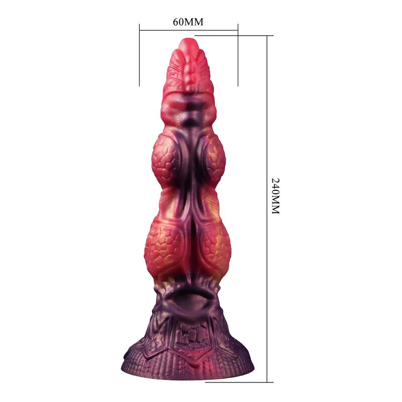 POWER MONSTERS - SAVAGE BEASTLORD TRICOLOR FANTASY DILDO IN SILICONE 24 CM Ø 5 CM - immagine 5