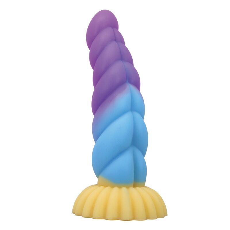 POWER MONSTERS - UNICORNO TRICOLORE FANTASY DILDO IN SILICONE 22 CM Ø 5 CM - immagine 4