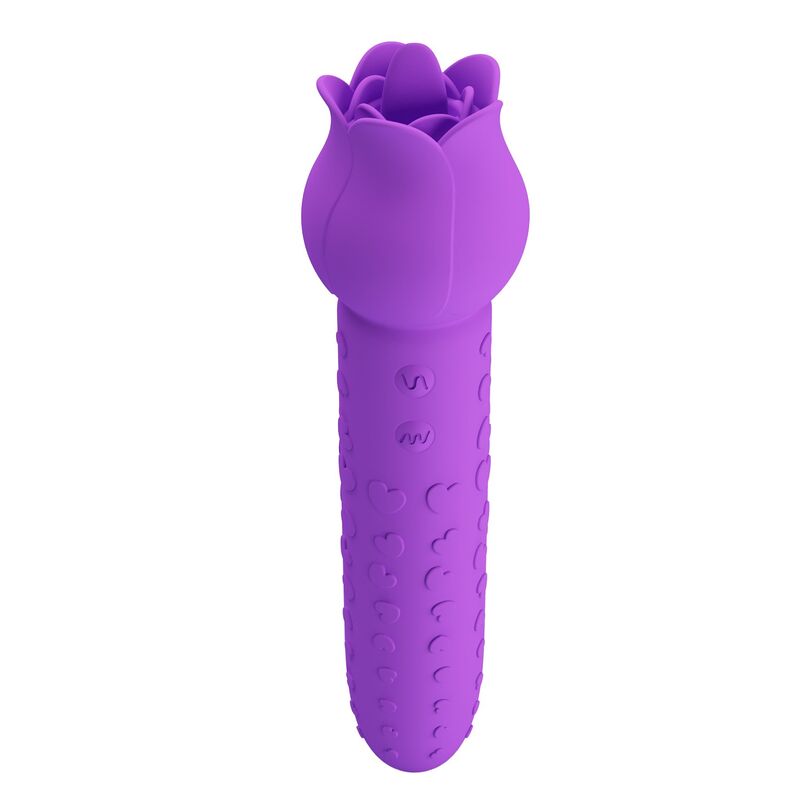 PRETTY LOVE - VIBRATORE RICARICABILE DANNELL PER STIMOLAZIONE ORALE E CLITORIDEA, VIOLA - immagine 5