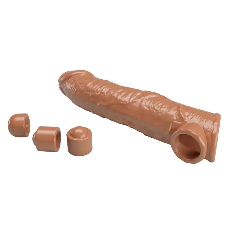 PRETTY LOVE - MANICOTTO REGOLABILE PER ALLUNGAMENTO DEL PENE 26 CM Ø 4 CM NATURALE - immagine 5