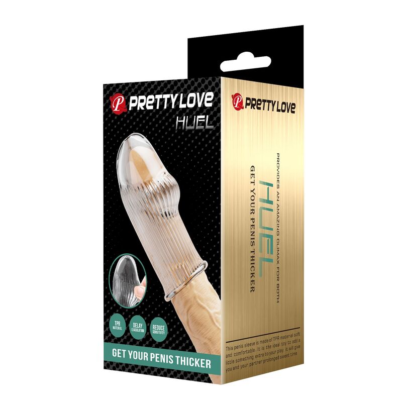 PRETTY LOVE - HUEL PENIS SLEEVE PER UN PENE PIÙ SPESSO E TRASPARENTE - immagine 3