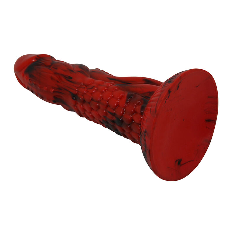 POWER MONSTERS - DILDO FANTASY MINOTAURO CON VENTOSA 21 CM Ø 5 CM ROSSO E NERO - immagine 3