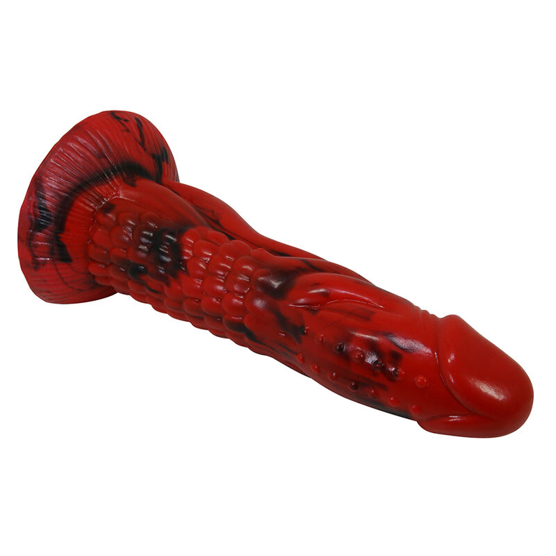 POWER MONSTERS - DILDO FANTASY MINOTAURO CON VENTOSA 21 CM Ø 5 CM ROSSO E NERO - immagine 4