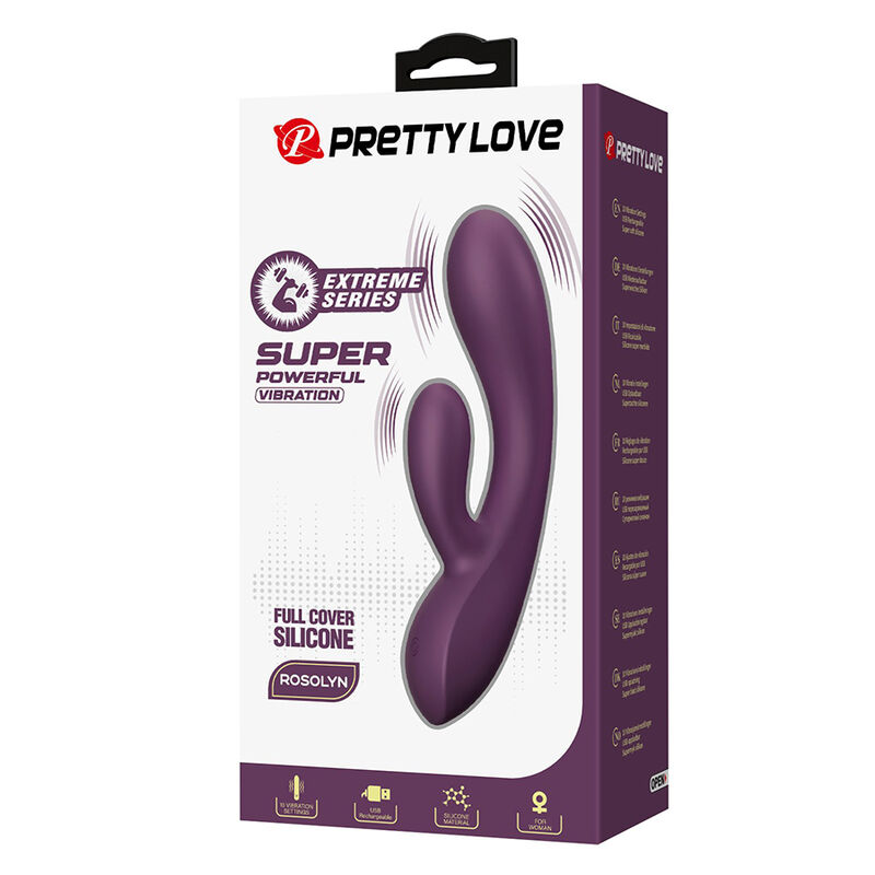 PRETTY LOVE - VIBRATORE A FORMA DI CONIGLIO RICARICABILE ROSOLYN CON 10 FUNZIONI - immagine 3