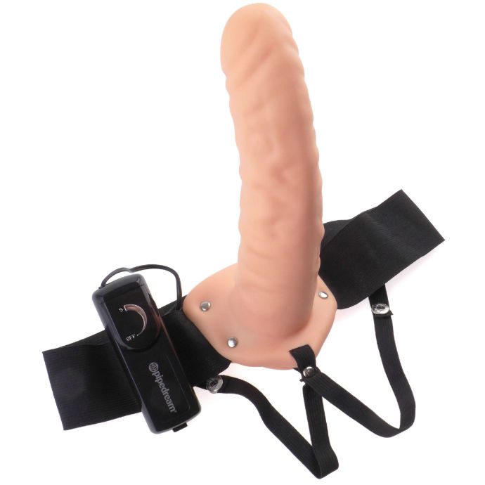 FETISH FANTASY SERIES - 19 CM STRAP-ON CAVO VIBRANTE MARRONE - immagine 3