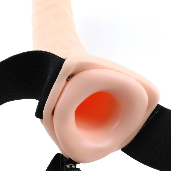 FETISH FANTASY SERIES - 19 CM STRAP-ON CAVO VIBRANTE MARRONE - immagine 4