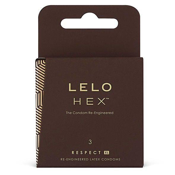 LELO - PRESERVATIVI ESAGONALI RESPECT XL CONFEZIONE DA 3 - immagine 2