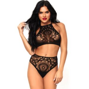 LEG AVENUE - SET 2 PEZZI: TOP E SLIP M/L