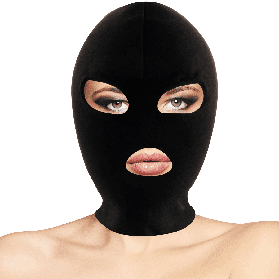 DARKNESS - MASCHERA DI SOTTOMISSIONE BDSM BOCCA E OCCHI NERA - immagine 2