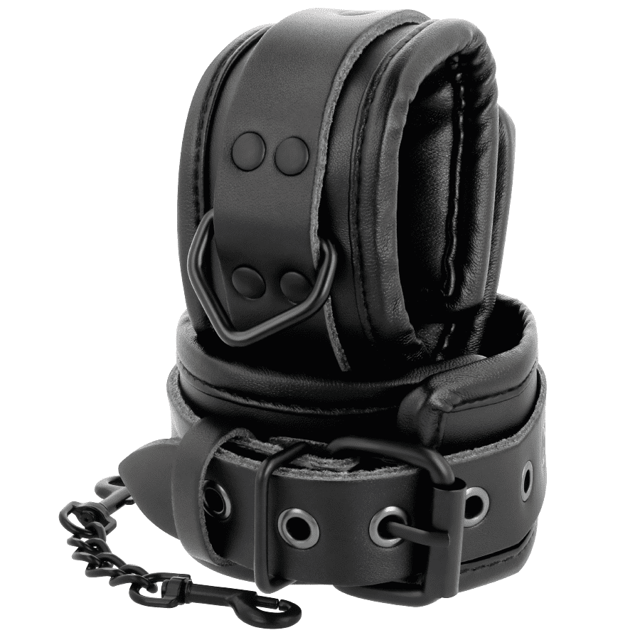 DARKNESS - MANETTE REGOLABILI ALLA CAVIGLIA IN PELLE NERA - immagine 3