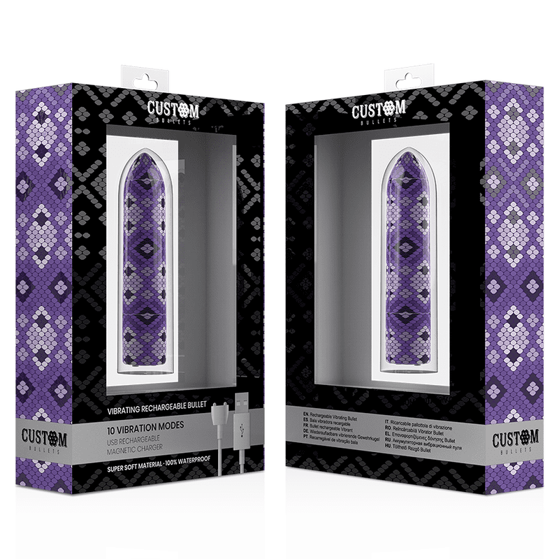 CUSTOM BULLETS - RECHARGEABLE SNAKE PURPLE MAGNETIC BULLET 10V - immagine 4