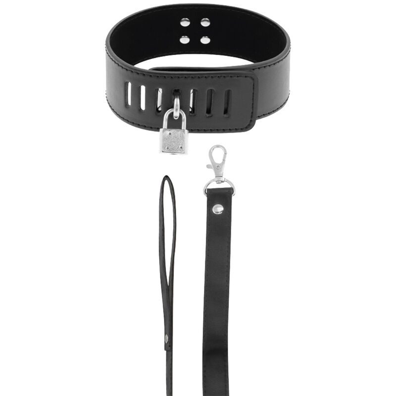 DARKNESS - COLLARE BDSM CON CHIUSURA NERA - immagine 2