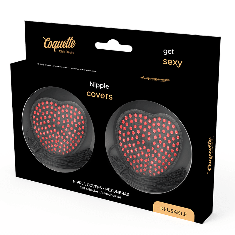 COQUETTE CHIC DESIRE - COPRI CAPEZZOLI CUORE NERO / ROSSO - immagine 4