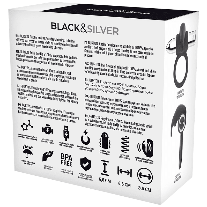BLACKSILVER - ANELLO RICARICABILE BURTON 10 MODALITÀ DI VIBRAZIONE - immagine 4