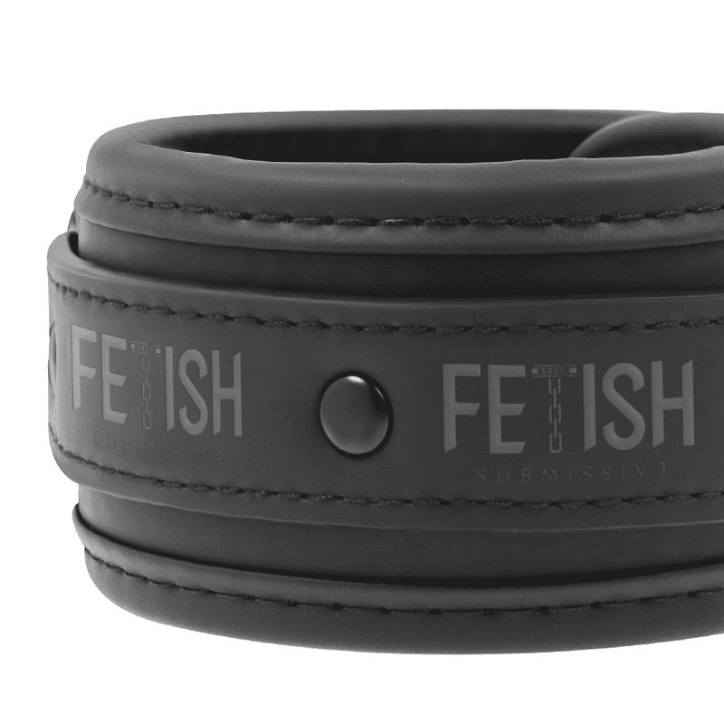 FETISH SUBMISSIVE - COLLANA E MANETTE IN PELLE VEGANA CON FODERA IN NOPRENE - immagine 4
