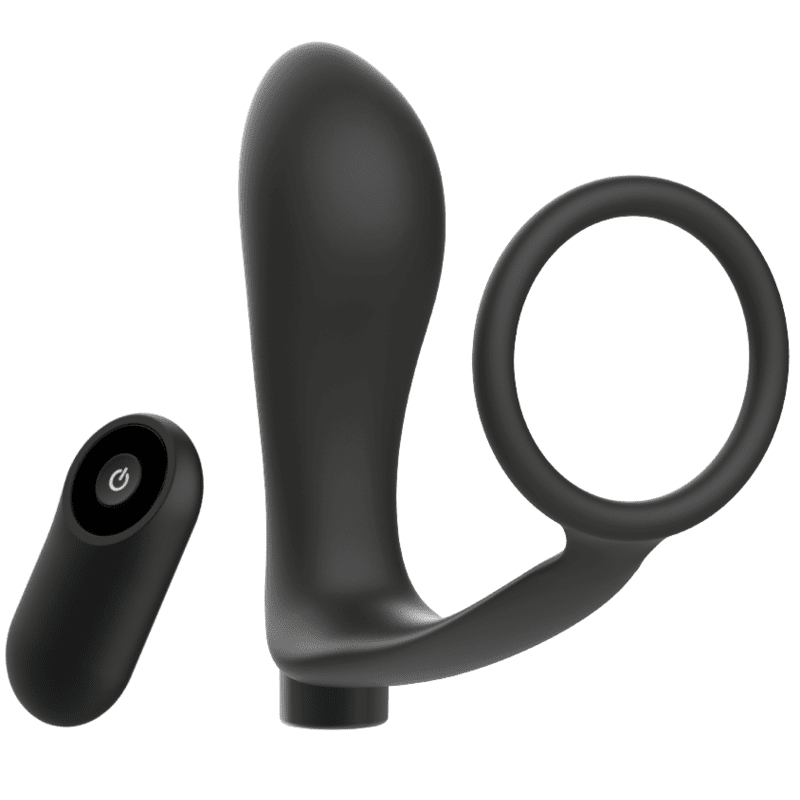ADDICTED TOYS - ANELLO PER PENE CON TELECOMANDO PLUG ANALE NERO RICARICABILE - immagine 2